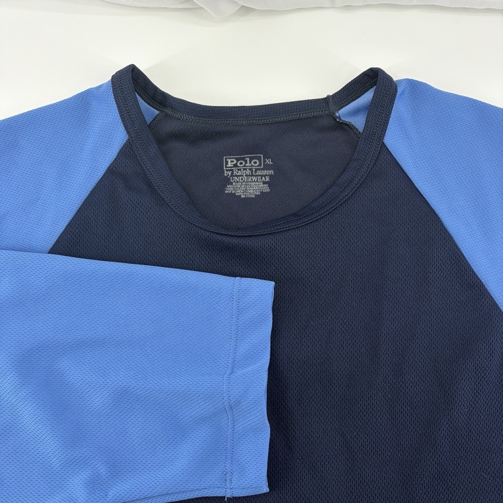 Polo Ralph Lauren Men's Thermal Knit Sleepshirt Blue And Navy Blue Size XL